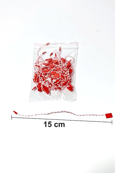 Vice Red White Lock Label Tying Rope 15 Cm 50 Pieces