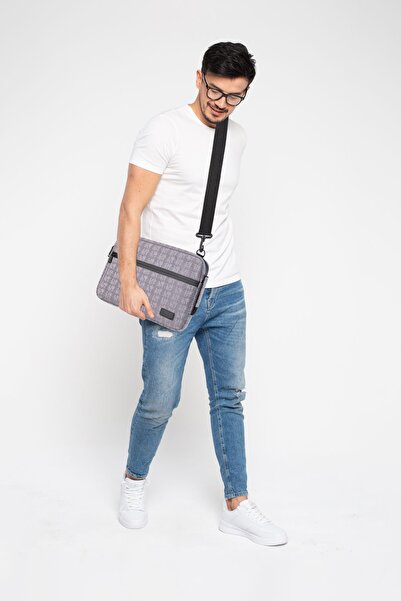 Classone حقيبة كمبيوتر محمول Wsm146 Monza Series مقاس 13-14 بوصة مصنوعة من القماش المقاوم للماء وسحاب باللون الرمادي