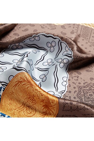 ipekevi Μαύρο σατέν μεταξωτό μαντήλι μοντέλο 03