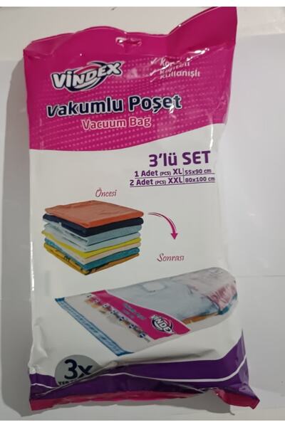 Vindex حقيبة مفرغة من الهواء - مجموعة من 3 قطع 8682974021186