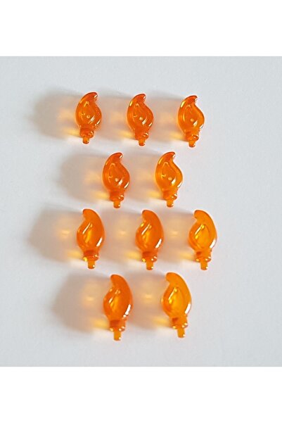 LEGO Orjinal Aksesuar Moc Minifigür Minifigure Şeffaf Turuncu Küçük Ateş 4 Adet Gönderilecek