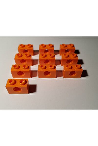 LEGO Original Accessory Moc Custom Technic Brick 1 X 2 with Pin Hole Orange B...