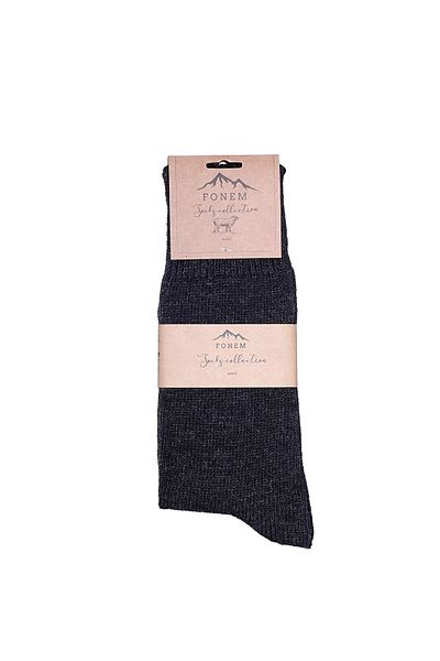 Fonem Men's Plain Seamless Wool Socks Fo 8000 Anthracite