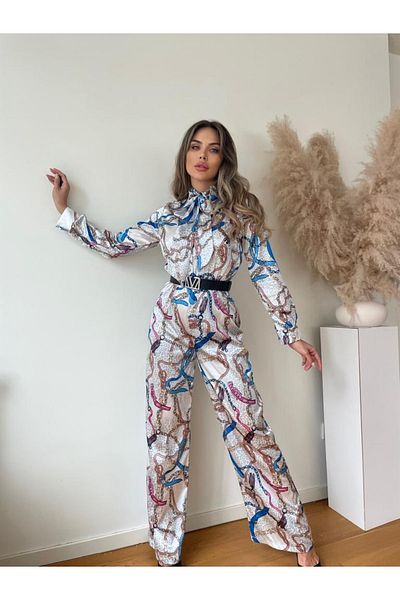 MAYHOŞ BUTİK Women's Belt and Bandana Detail Jumpsuit