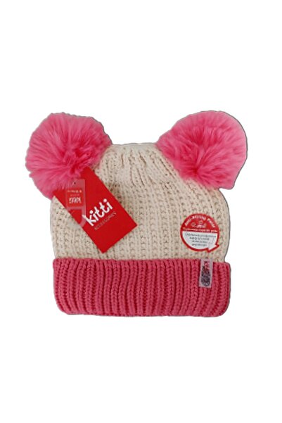 Kitti قبعة صوفية مزدوجة للفتيات بعمر 9-15 سنة مضادة للبيلينغ 100% أكريليك