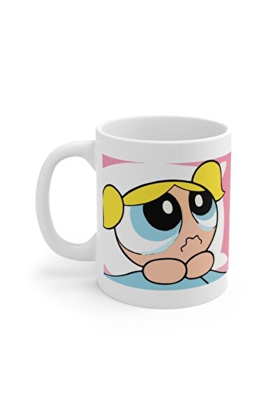 Öz Kupa كوب أبيض بطبعة فتيات القوة بابلز