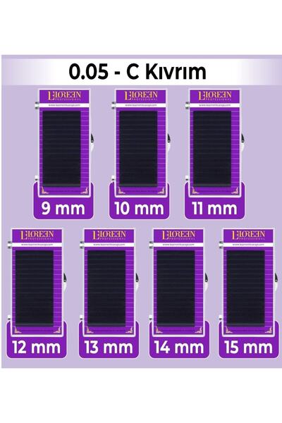 Loreen Professional Ipek Kirpik Set 0.05 C Kıvrım 9-10-11-12-13-14-15mm