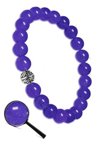 Tesbih Atölyesi Certified Aaa Quality Purple Agate Stone Bracelet