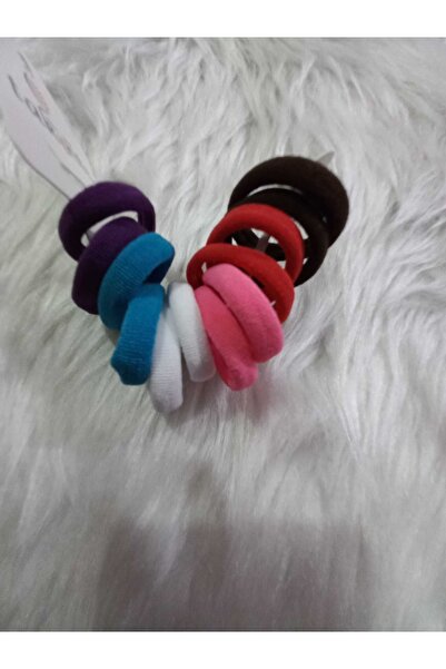 elvin aksesuar Colorful 6 Pairs - 12 Pieces Towel Rubber Buckle