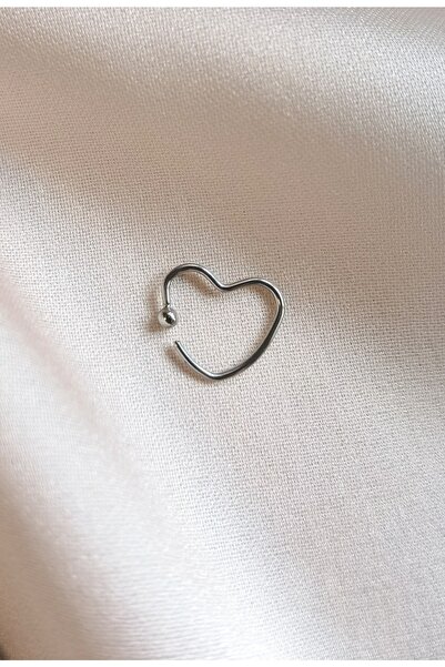 Bylin Cerrahi Çelik Ince Kalp Piercing/hızma - Kalınlık 0,8 Mm - 1 Adet