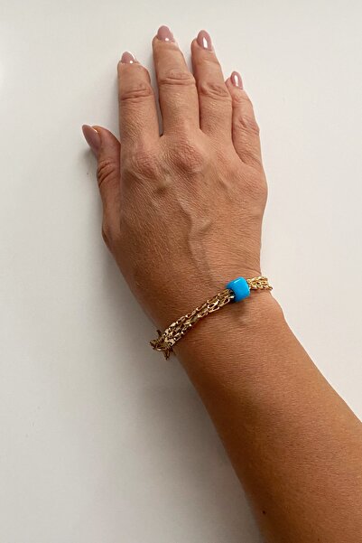 Liveyn Design Blue Stone Gold Bracelet