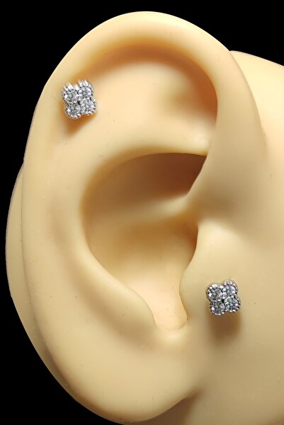 Salyangoz Company Cerrahi Çelik Yonca Model Tragus,helix,kıkırdak Piercing Sl...