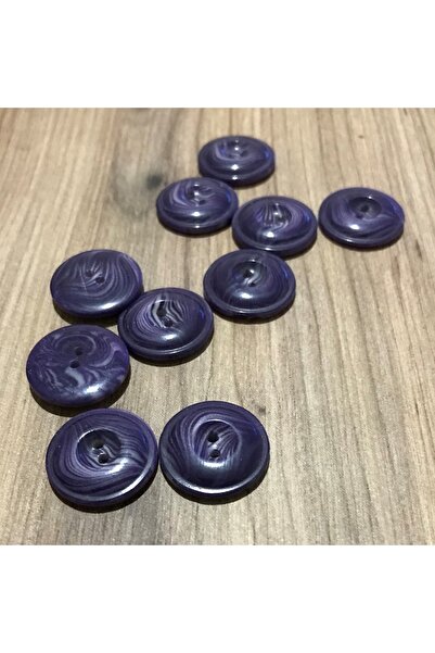 Öztürk Grained Polyester Cardigan Vest Button. 2cm. Pack of 10 Dark purple.