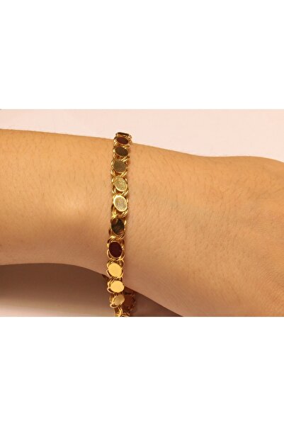 Hakan Güler Kuyumculuk Altın Pullu Model Bileklik –22 Ayar Görünümlü