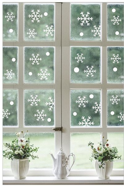 Piksel Grafik Snowflake Sticker Christmas Set