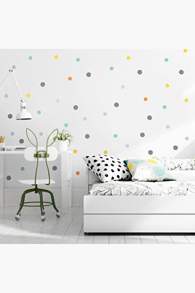 Polka Noktalar Duvar Sticker, Puantiye Mini Sticker, Puantiyeli Duvar Çıkartması, Çocuk Duvar Dekoru