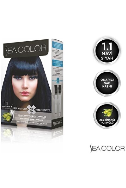 Sea Color Set Saç Boyası 1.1 Mavi Siyah