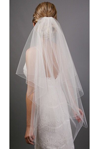 Hayalperest boncuk Счупена бяла гребенна воал 1,5 метра 2-слойна с набори Акс...