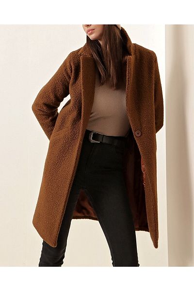 Noble Moda Palton Boucle de damă cu un singur nasture