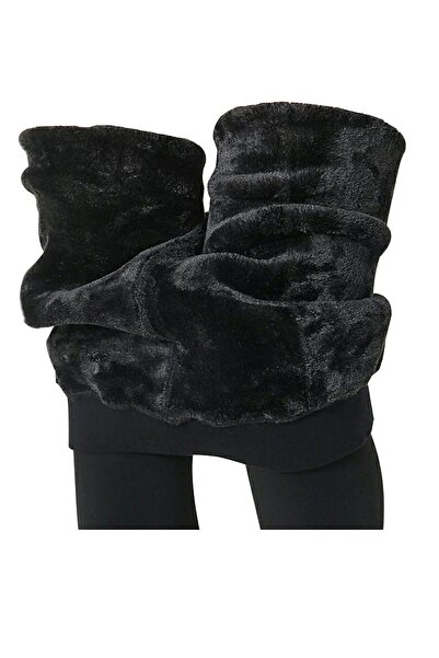 Genel Markalar Kadın Tayt Içi Kürklü Peluş Tayt