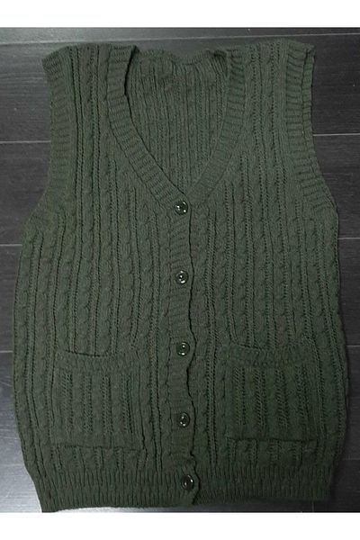 çeçen giyim Women's V-Neck Knitwear Vest Mother Vest Standard Size