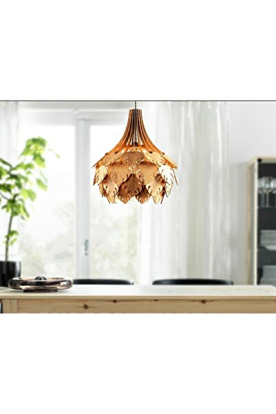 hü ma tasarım ve aksesuar Ingiliz Tarzı Çınar Yaprağı Modern Globe Küre Doğal Ahşap Mdf 3d Lazer Kesim Rustik Salon Avize