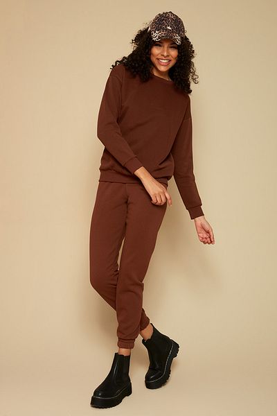 Select Moda Γυναικείο Καφέ Πλεκτό Φούτερ Basic