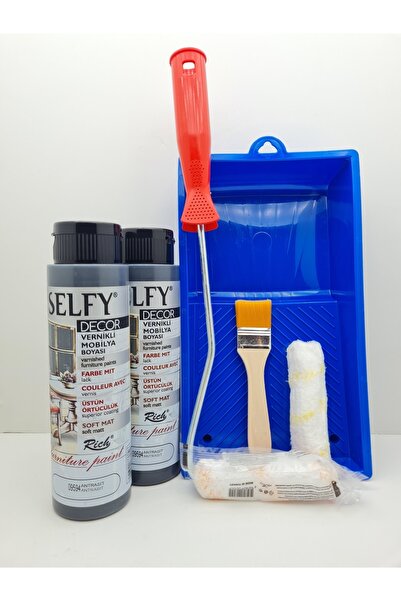 Rich Selfy Decor 500 Cc (750 Gr) X 2 Adet Antrasit Kendinden Vernikli Dolap B...