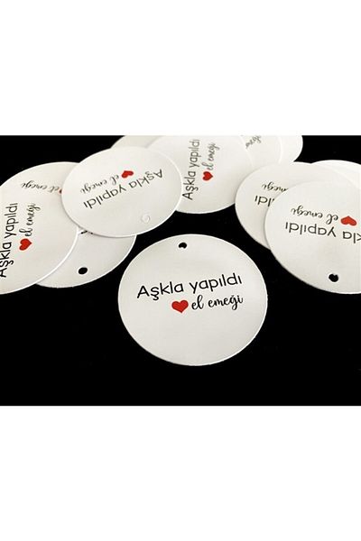 anka design Coated Perforated Labels (4x4cm) 25 Pieces - Handmade