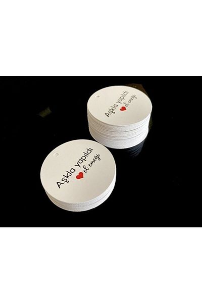 anka design Coated Perforated Labels (4x4cm) 25 Pieces - Handmade