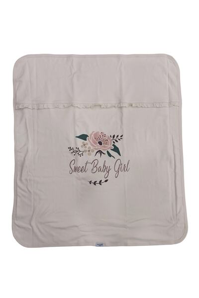 Aziz Bebe Floral Patterned Cotton Baby Blanket 80cmx90cm