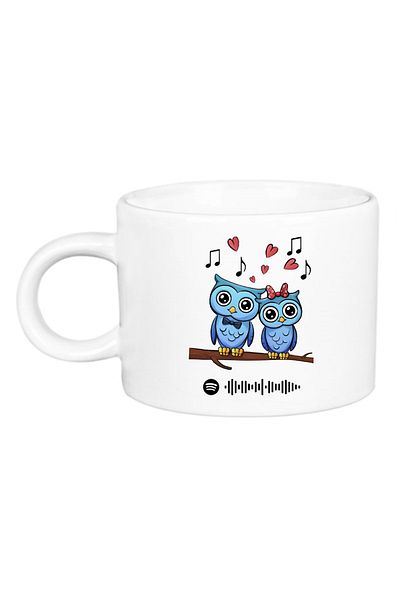 Öz Kupa Owl Porcelain Motto Cup with Spotify Code