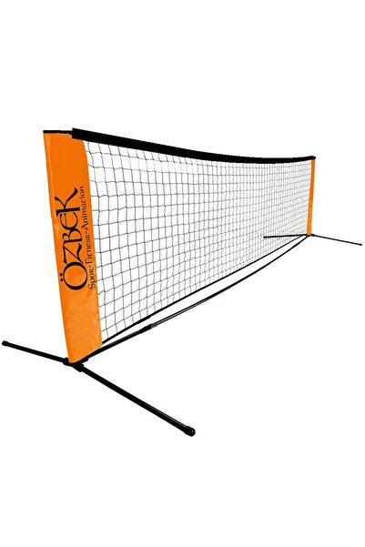 ÖZBEK Ayak Tenisi Filesi Ağı - Portatif Ayak Tenisi Komple Direkli Set - 3 Metre