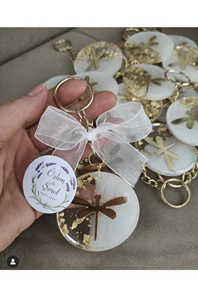 Palm Lazer Epoksi Anahtarlık 25 Adet Söz Nişan Nikah Kına Düğün Hediyeliği Ku...