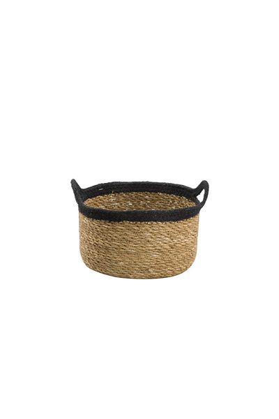 Sever Плетена саксия/кошница с черна дръжка 15 см