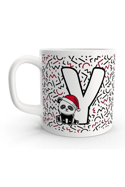 Rock'n Fox Letter Y Cute Panda New Year Design Letter Mug Cup