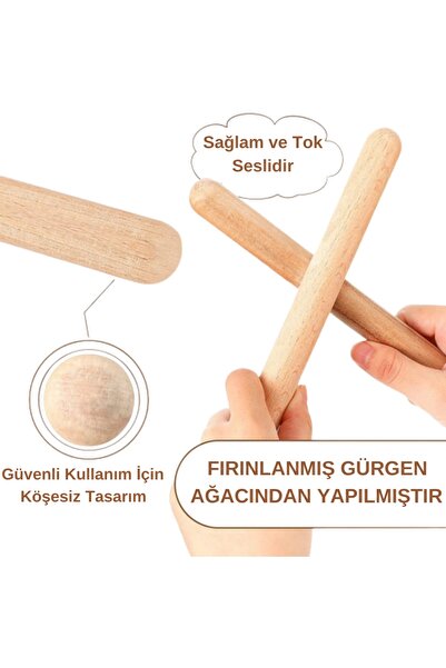 Akıllı Karınca A Kalite Ritim Çubuğu Okul Öncesi Ahşap Ritim Çubuğu 1 Çift (2...