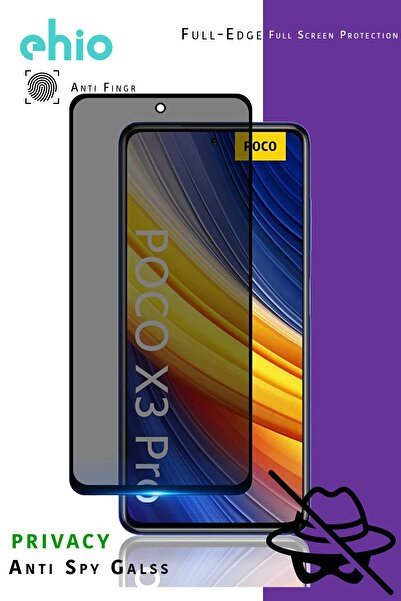 Etiget Xiaomi Poco X3 / X3 Pro Temperli Cam Hayalet Ekran Koruyucu Anti-spy/a...