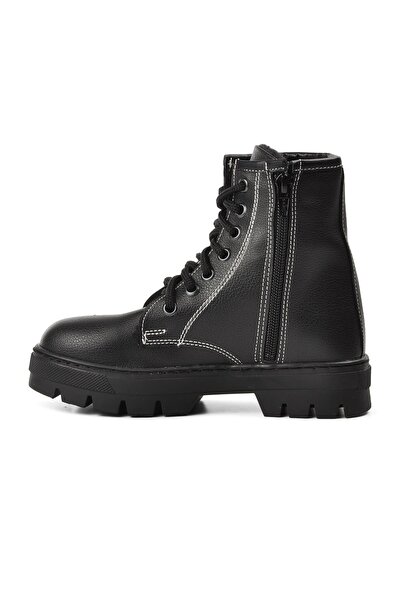 Aspor Arz2301002-f Black Fur Lined Zippered Children's Boots