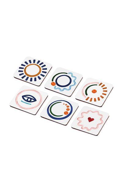 The Mia Abstract Coasters Set of 6