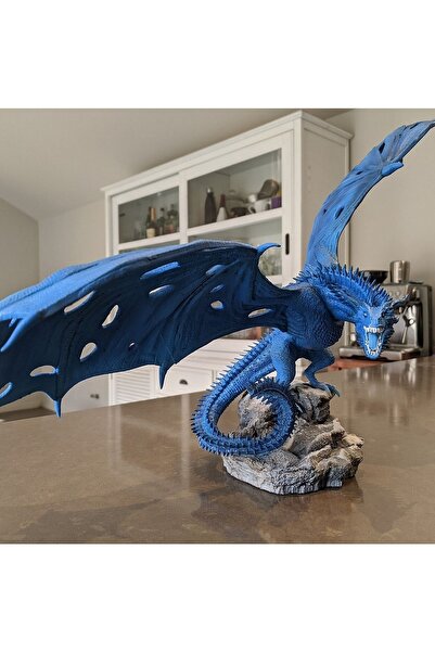 TuransoyCraft Buz Ejderi Viserion Game Of Thrones Boyalı Figür 23 Cm (DEV BOY)