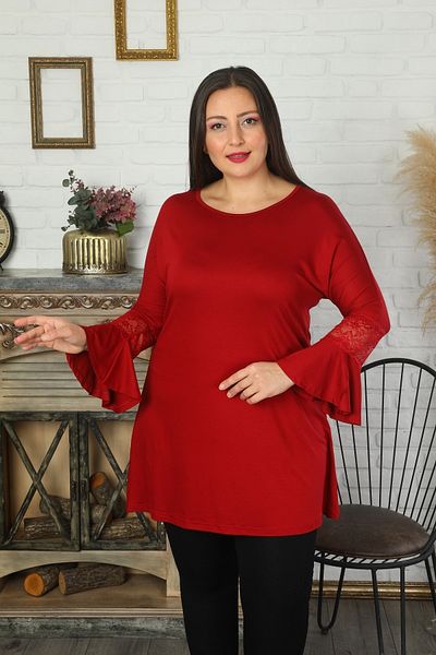 XL Modam تونيك نسائي أحمر مقاس كبير