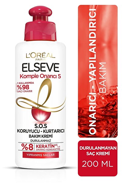 ELSEVE Onarıcı 5 Yıpranmış Saçlar Için Keratin Içeren Yapılandırıcı Bakım Kremi 200 Ml Mdbeauty