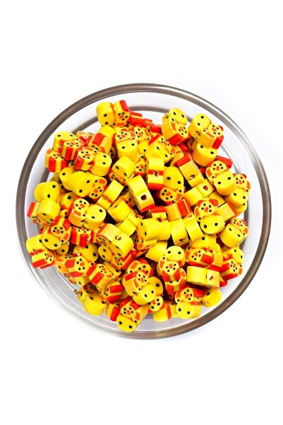 yfhobi 10 Adet - Polimer Fimo Boncuk, Ayıcık Desenli Polimer Kil Boncuk. 1. K...