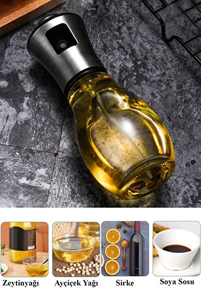 Technojet Sprey Cam Şişe Zeytinyağı Sirke Püskürtücü Paslanmaz Çelik Başlık C...