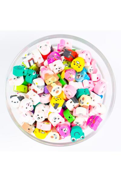 yfhobi 10 Adet - Polimer Fimo Boncuk, Karışık Hayvan Figürlü Polimer Kil Bonc...