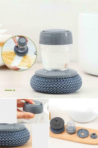 Technojet Magic Dish Washing Sponge with Detergent Tank Practical Cleaning Sponge Kitchen Bathroom Lava