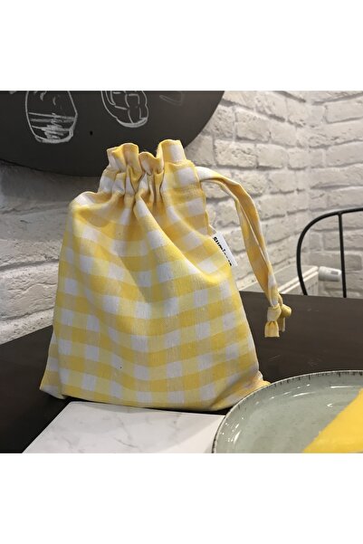 Sumicorn Design Sarı Pötikareli Çevre Dostu Bez Poşet