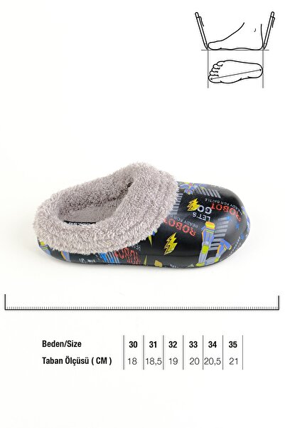 GEZER Kışlık Islak Zemin Içi Peluşlu Erkek Çocuk Terlik