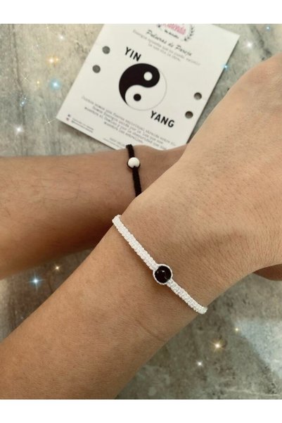 Atolye Ferda Yinyang Couple Bracelet with Onyx and Howlite Natural Stone